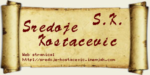 Sredoje Kostačević vizit kartica